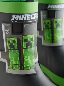 Next Noir/Vert - Bottes de pluie Minecraft à doublure chaude Clearance