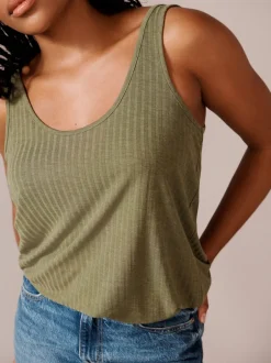 Next Noir/vert kaki - Lot de 2 gilets côtelés à bretelles et col rond Hot