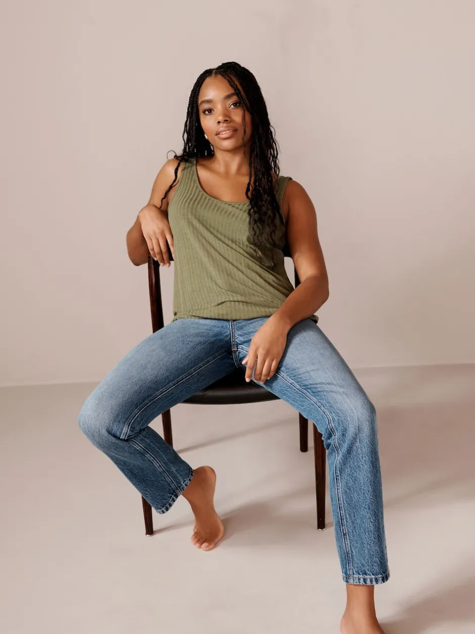 Next Noir/vert kaki - Lot de 2 gilets côtelés à bretelles et col rond Hot