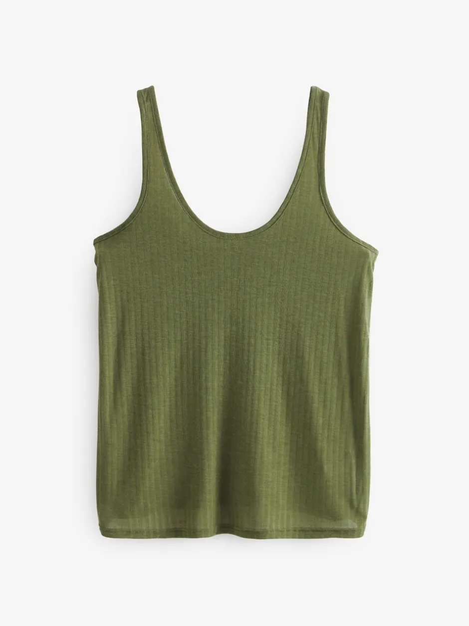 Next Noir/vert kaki - Lot de 2 gilets côtelés à bretelles et col rond Hot