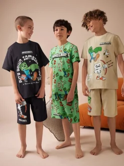 Next Noir/vert/pierre - Pyjama court Minecraft 100% coton 3 (3-16ans) Best