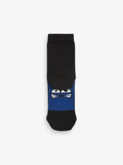 Next - Paquet de chaussettes en coton riche 7 Noir/visages lumineux Hot