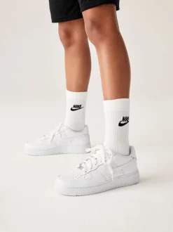 Nike - Youth Air Force 1 Trainers Nouveau Blanc Sale