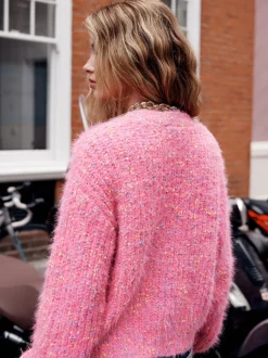 Next Néppy rose vif - Cardigan Texture duveteux à col en V Hot