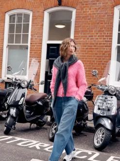 Next Néppy rose vif - Cardigan Texture duveteux à col en V Hot