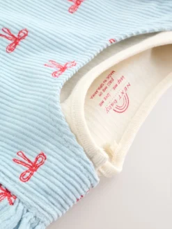 Next - Ensemble body et collants à manches longues en velours côtelé pour bébé (0mois-2ans) Nœud bleu Sale