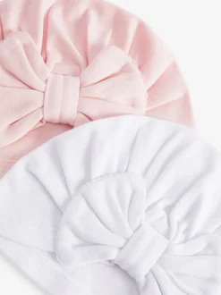 Next Nœud grandes Rose/Blanc - Lot de 2 turbans pour bébés (0-18mois) Sale