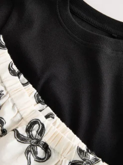 Next Nœud noir/écru - Lot de 1 pyjamas à bas tissé (3-16ans) Sale