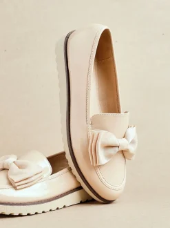 Linzi Nude - Mocassins à plateforme Cathy avec grand arc Outlet