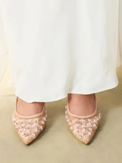 Next Nude Avec ornements - Chaussures à talons Forever Comfort® à bride arrière en maille pointue Online