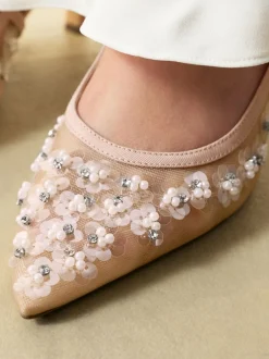 Next Nude Avec ornements - Chaussures à talons Forever Comfort® à bride arrière en maille pointue Online