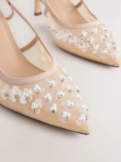 Next Nude Avec ornements - Chaussures à talons Forever Comfort® à bride arrière en maille pointue Online