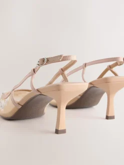 Next Nude Avec ornements - Chaussures à talons Forever Comfort® à bride arrière en maille pointue Online