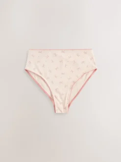 Next Nœuds bleus - Culotte en coton riche 7 Pack Jambe haute taille haute Clearance