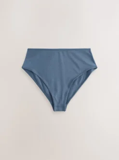 Next Nœuds bleus - Culotte en coton riche 7 Pack Jambe haute taille haute Clearance