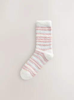 Next Nœuds rose/gris - Lot de 4 paires de chaussettes douillettes