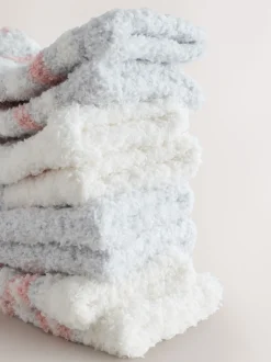 Next Nœuds rose/gris - Lot de 4 paires de chaussettes douillettes