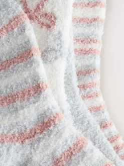 Next Nœuds rose/gris - Lot de 4 paires de chaussettes douillettes