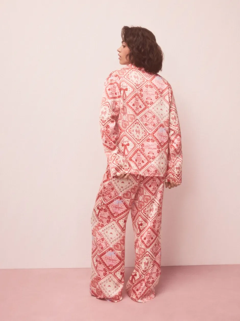 Next Nœuds roses - Pyjama boutonné en satin Online