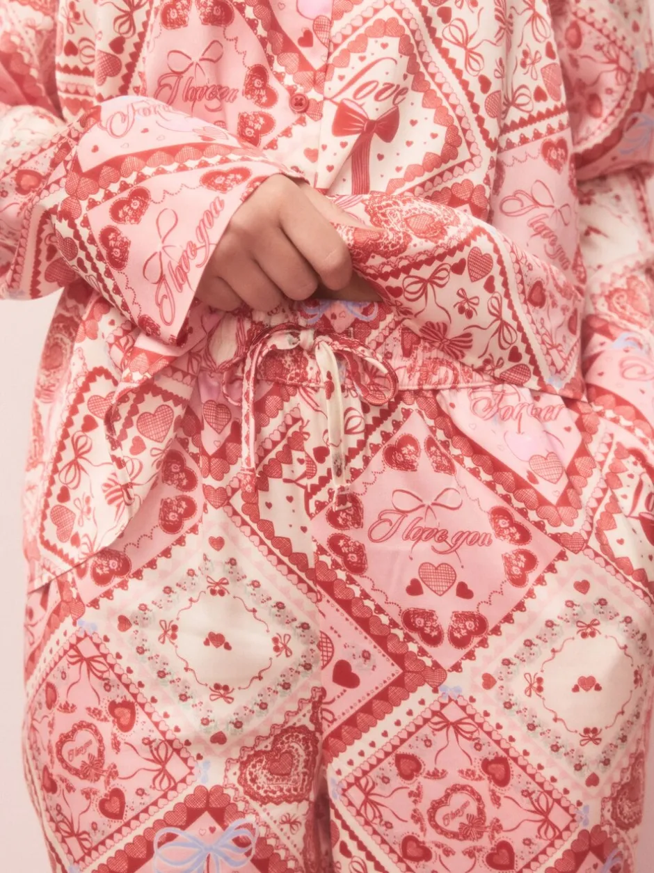 Next Nœuds roses - Pyjama boutonné en satin Online