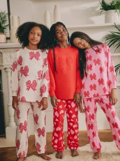 Next nœuds/coeurs rouges - Lot de 3Joggings pyjama (3-16ans) New