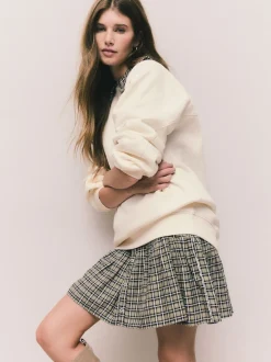 Next Off White écru - Sweat-shirt épais décontracté à Col rond Outlet