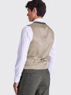 MOSS olive - Gilet de Costume habillé à chevrons Clearance