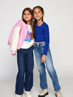 ONLY KIDS Bleu 100% Coton Jeans Ample avec Taille Ajustable Best