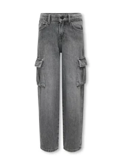ONLY KIDS Gris Ample Cargos Jeans avec taille ajustable Discount