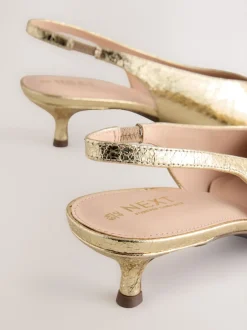 Next Or - Chaussures à talons chaton à bride arrière et bout pointu Clearance