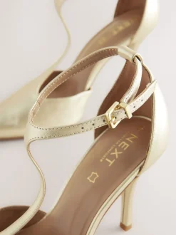 Next Or - Chaussures à talons en cuir à bout pointu