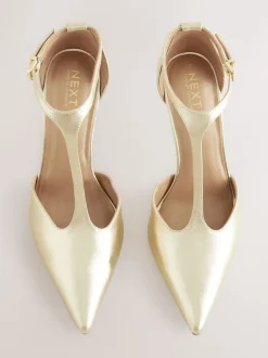 Next Or - Chaussures à talons en cuir à bout pointu