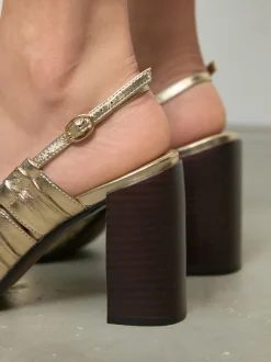 Next Or - Chaussures Forever Comfort® en Cuir à talons carrés fendus et bride arrière Clearance