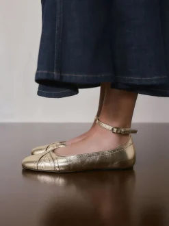 Next Or - Chaussures plates Forever Comfort® en cuir avec bride à la cheville Best