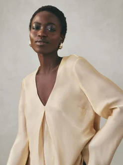 Nothing Ordinary Or - Chemisier à manches longues Nodinary Satin métallisé