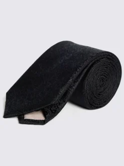 MOSS - Cravate en soie tourbillonnante Fleurie Or Hot