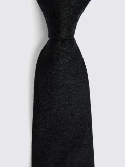 MOSS - Cravate en soie tourbillonnante Fleurie Or Hot