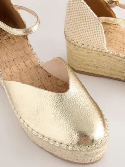 Next Or - Espadrilles à plateforme fermée et à bout compensé Sale