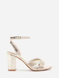 Linzi Or - City - Sandales à talons hauts avec lanières côtelées sur le devant