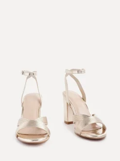 Linzi Or - City - Sandales à talons hauts avec lanières côtelées sur le devant