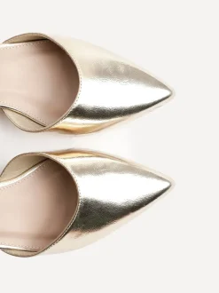 Linzi Or - talons larges Dolly à petit talon Clearance