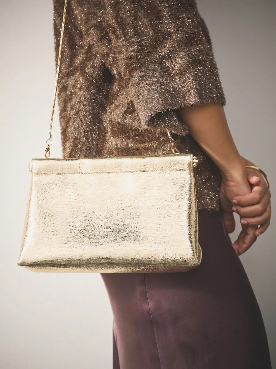 Next Or - Pochette à bouton-pression à détails scintillants Clearance