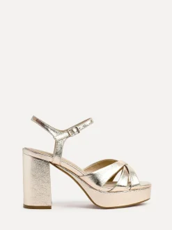 Linzi - Sandales à talons carrés à platefme Keliah Or New