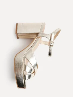 Linzi - Sandales à talons carrés à platefme Keliah Or New