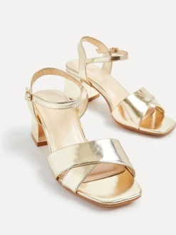 Linzi Or - Sandales à talons larges Vivian avec bandoulière avant croisée Clearance