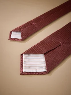 Next Orange - Cravate Signature en soie texturée New