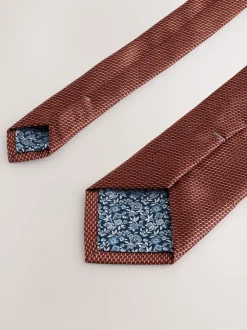 Next - Cravate texturée avec pince à cravate Orange Online