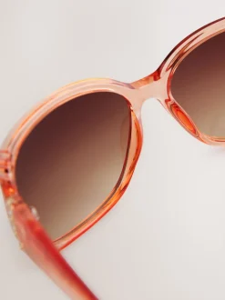 Next Orange - Lunettes de soleil à découpe effet dégradé New