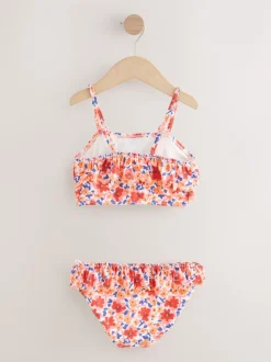 Next Orange à petites fleurs - Bikini à volants (3-16ans) Outlet
