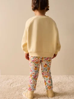 Next Orange à petites fleurs - Leggings côtelés (3mois-7ans)